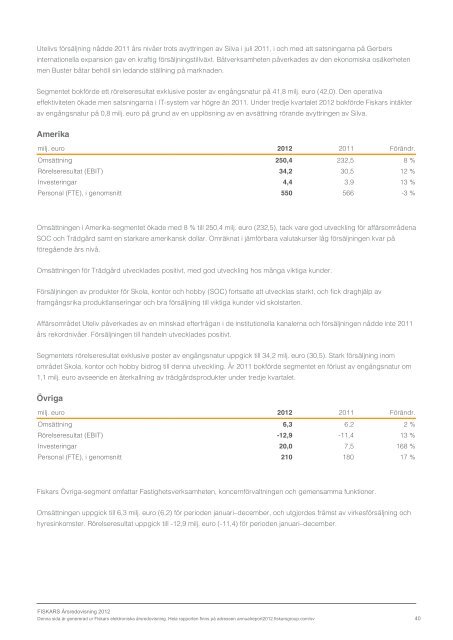 ladda ner - Fiskars Annual Report 2012