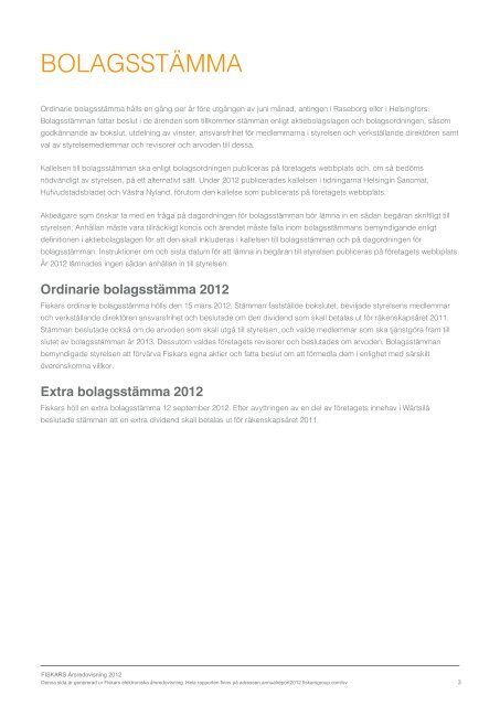 ladda ner - Fiskars Annual Report 2012