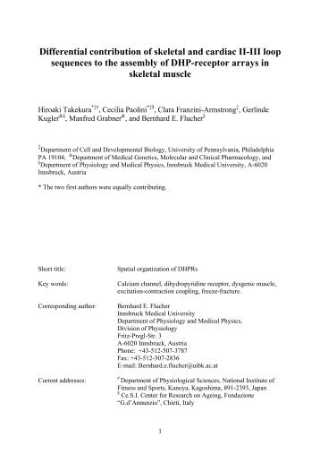 Differential contribution of skeletal and cardiac II-III loop sequences ...