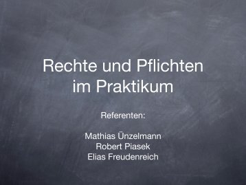 Referenten: Mathias Ünzelmann Robert Piasek Elias Freudenreich