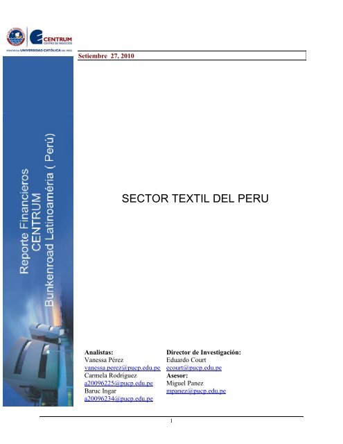 SECTOR TEXTIL DEL PERU