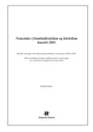 Nemendur í framhaldsskólum og háskólum ... - Hagstofa Íslands