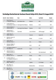 VorlÃ¤ufige Starterliste der Sachsen Classic Rallye ... - Vogtlandspiegel