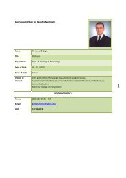 Curriculum Vitae for Faculty Members Correspondence
