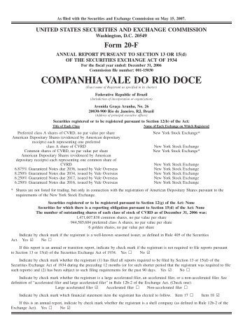 Form 20-F - 2006 - Vale.com