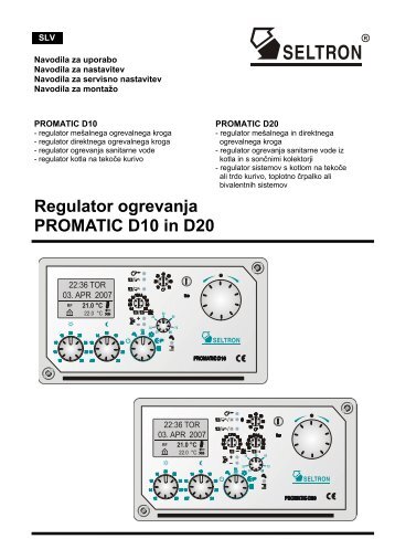 Regulator ogrevanja PROMATIC D10 in D20 - Seltron
