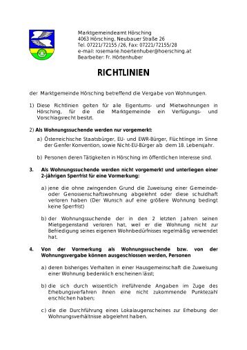 Wohnungsrichtlinien (27 KB) - HÃ¶rsching