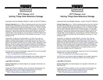 D*I*Y Planner v3.0 Getting Things Done Reference Package D*I*Y ...