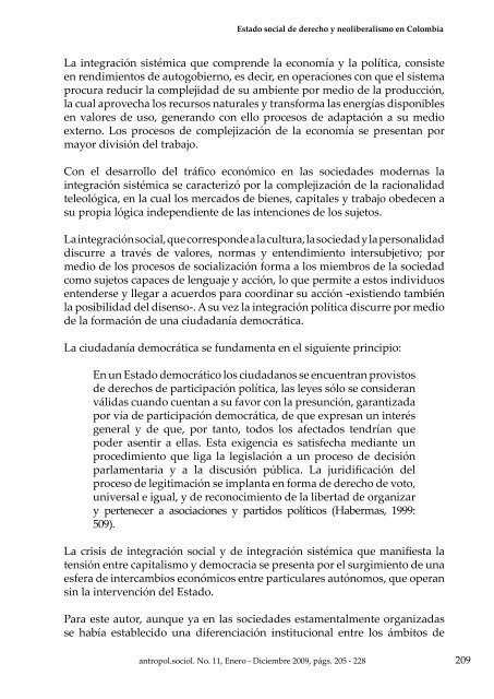 estado social de derecho y neoliberalismo en colombia: estudio del ...