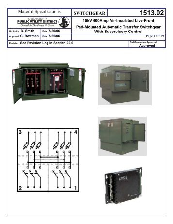 1513.02 Switch, Pad-Mounted, Live-Front 15kV, 600 Amp