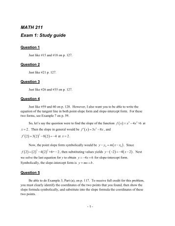MATH 211 Exam 1: Study guide - Metric Philatelist