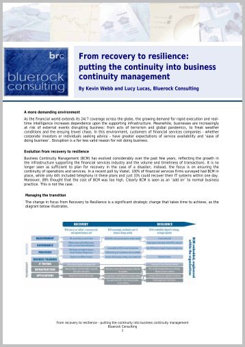 From recovery to resilience: putting the continuity ... - Top-Consultant