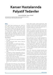 Kanser HastalarÄ±nda Palyatif Tedaviler - Klinik GeliÅim