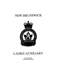NEW BRUNSWICK LADIES AUXILIARY - Royal Canadian Legion ...