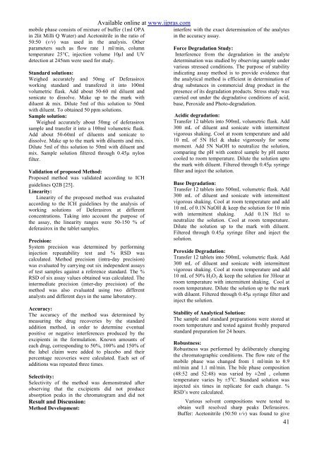 Stability Indicating RP-HPLC Assay Method Development and ...