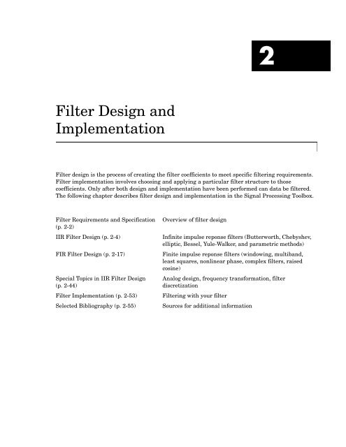 Matlab Filter Design and Implementation.pdf