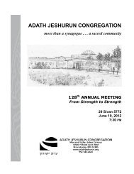 Annual Report - Adath Jeshurun Congregation