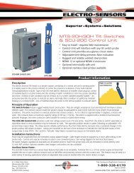 MTS-20H/30H & SCU-200 Data Sheet - Electro-Sensors, Inc.