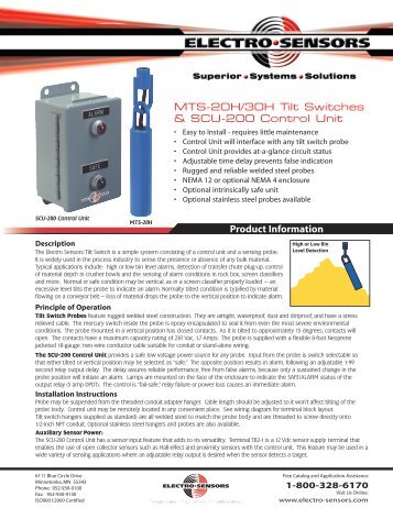 MTS-20H/30H & SCU-200 Data Sheet - Electro-Sensors, Inc.