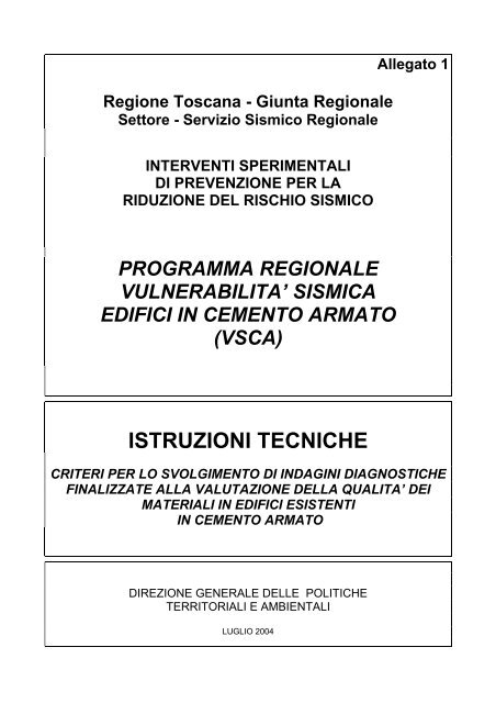 ISTRUZIONI TECNICHE - Regione Toscana