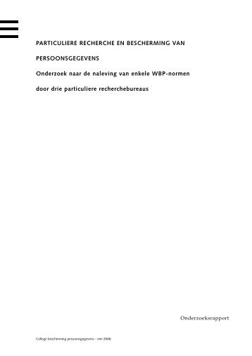 Particuliere recherche en bescherming van persoonsgegevens