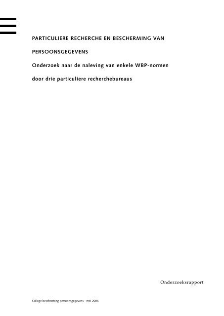 Particuliere recherche en bescherming van persoonsgegevens