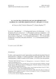 IL CALCIO TRA CONTESTO LOCALE ED OPPORTUNITÀ ... - Rdes.it