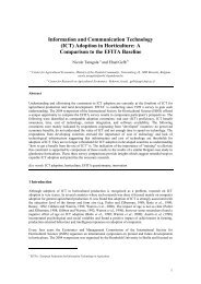 (ICT) Adoption in Horticulture: A Comparison to the EFITA Baseline