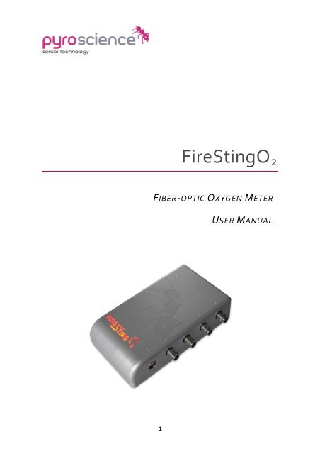 DOWNLOAD Manual FireStingO2 (PDF, 4 MB) - Pyro-science.com