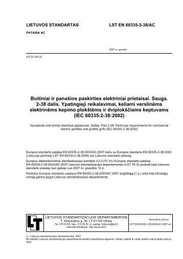 Buitiniai ir panaÅ¡ios paskirties elektriniai prietaisai. Sauga. 2-38 ...