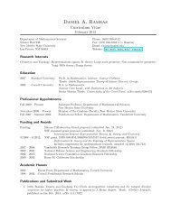 Curriculum VitÃ¦ - Department of Mathematical Sciences - New ...