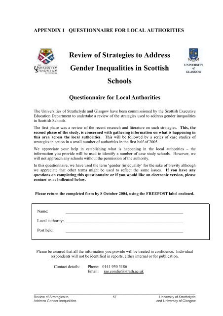 Review of Strategies to Address Gender Inequalities in Scottish ...