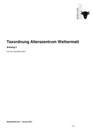 Taxordnung Alterszentrum Weihermatt - Gemeinde Urdorf