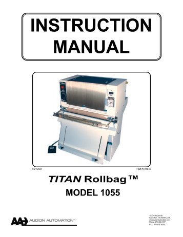 Clamco 1055 Rollbag manual
