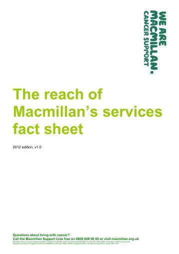 The cost of Macmillan services - Macmillan Cancer