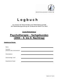 Logbuch Zusatz-WB Psychotherapie - fachgebunden 6.-8. Nachtrag