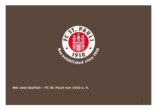 Wir sind käuflich – FC St. Pauli von 1910 e. V. - Hamburg Locations