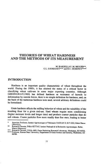 theories of wheat hardness and the methods of its measurement