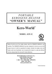 owners manual for this appliance. - World Marketing of America, Inc.