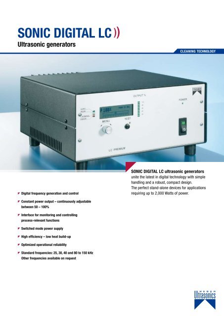 SONIC DIGITAL LC)) - Weber Ultrasonics GmbH