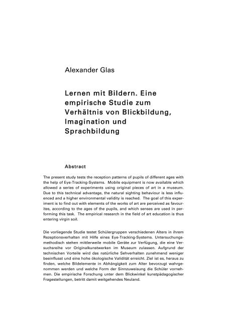 Alexander Glas Lernen mit Bildern. Eine empirische Studie zum ...