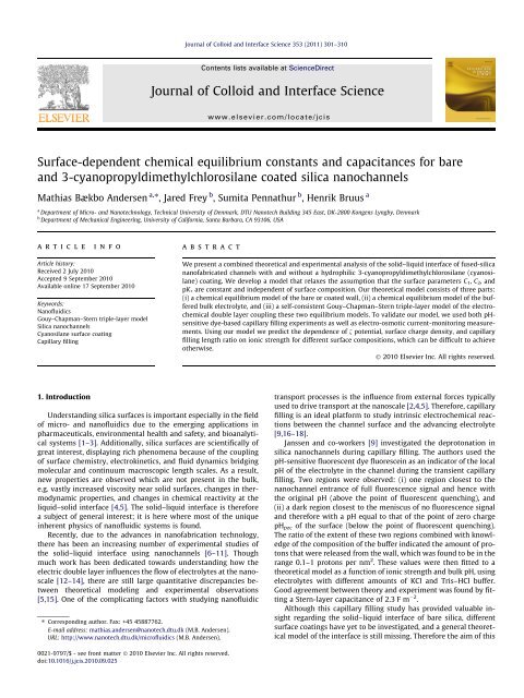 Surface-dependent chemical equilibrium constants and ...