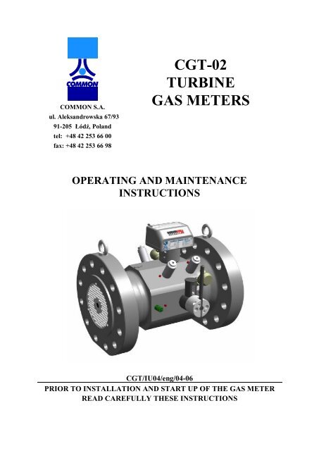 CGT-02 TURBINE GAS METERS - firsttech.ro