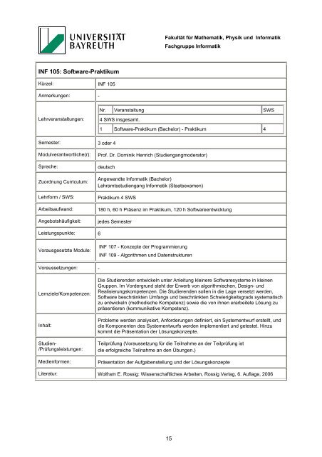 Modulhandbuch - Universität Bayreuth