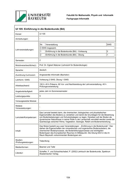 Modulhandbuch - Universität Bayreuth