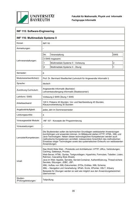 Modulhandbuch - Universität Bayreuth