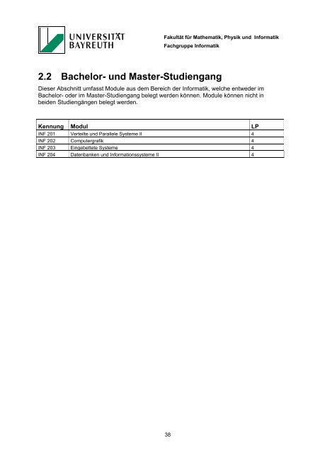 Modulhandbuch - Universität Bayreuth