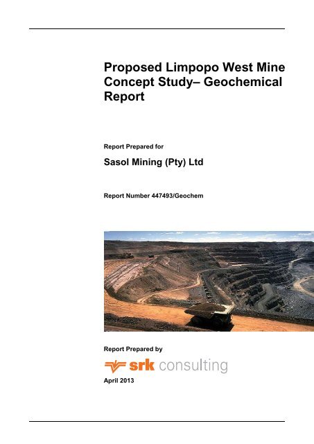 Proposed Limpopo West Mine Concept Study ... - SRK Consulting