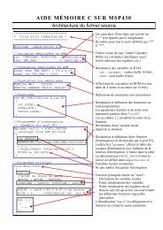 AIDE MÉMOIRE C SUR MSP430