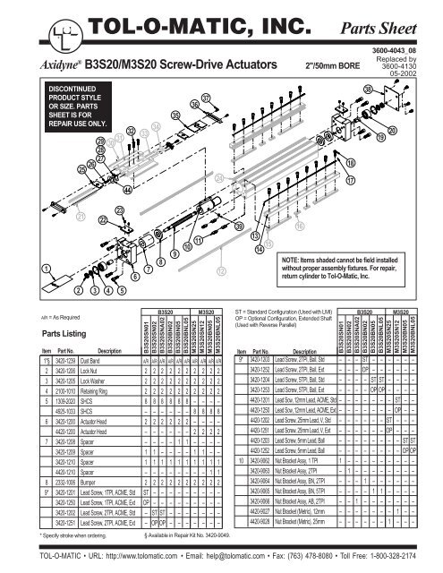 TOL-O-MATIC, INC. Parts Sheet - You are now at the Down-Load ...